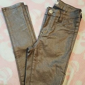 Stretchy shimmery brown skinnies